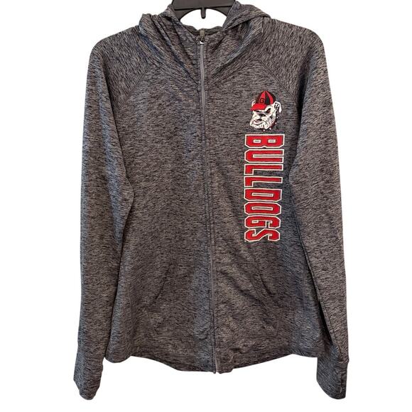 Georgia Bulldogs G-III 4her Full Zip Hooded Activewear Woman’s Large Gray Red - Picture 1 of 6